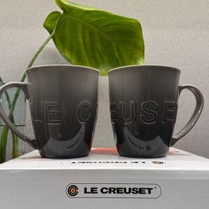NEW Le Creuset Extra Large Logo Mugs - Set of 2 Oyster